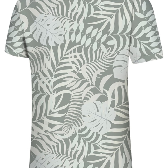 Tropical Leaf Print Men's Shirt - Picture 3 of 5